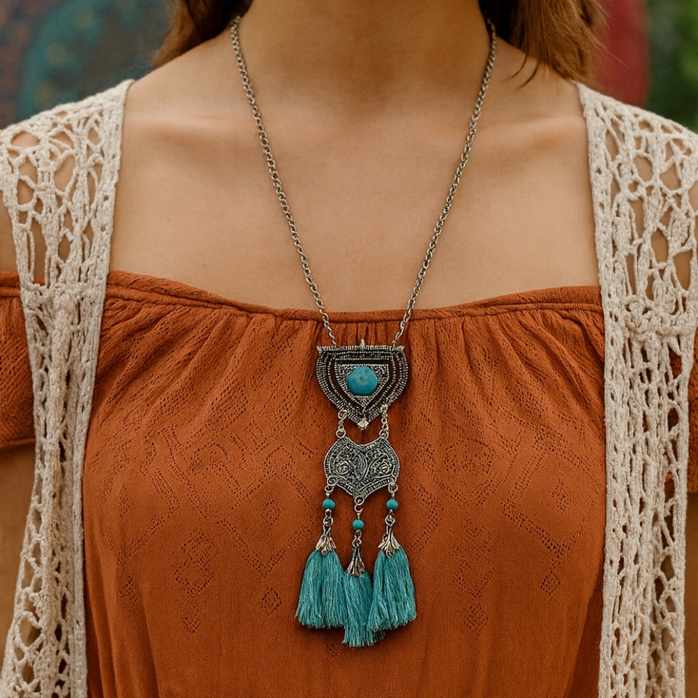 Turquoise Bohemian Necklace NWT